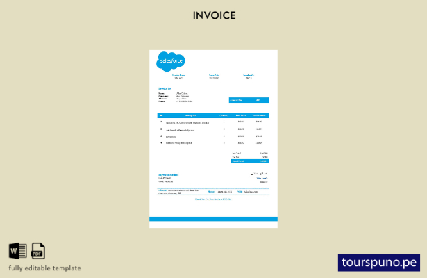 lista para imprimir plantilla de factura de Salesforce de EE. UU.